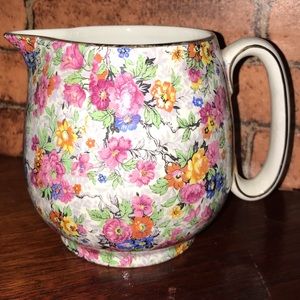 Old Chintz China Creamer Pitcher Posie Vase Pinks